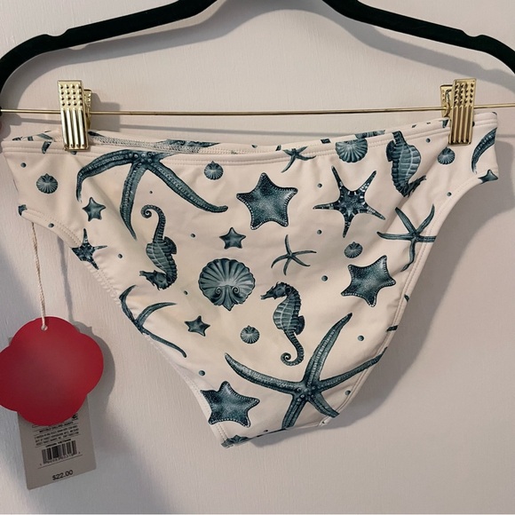 NWT Agua Bendita Bikini Bottoms Low Rise Medium Coverage Sea Horse Starfish S - Picture 3 of 9